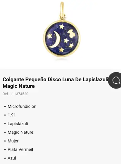 Colgante Tous Disco de Luna Lapislazuli - miniatura 6