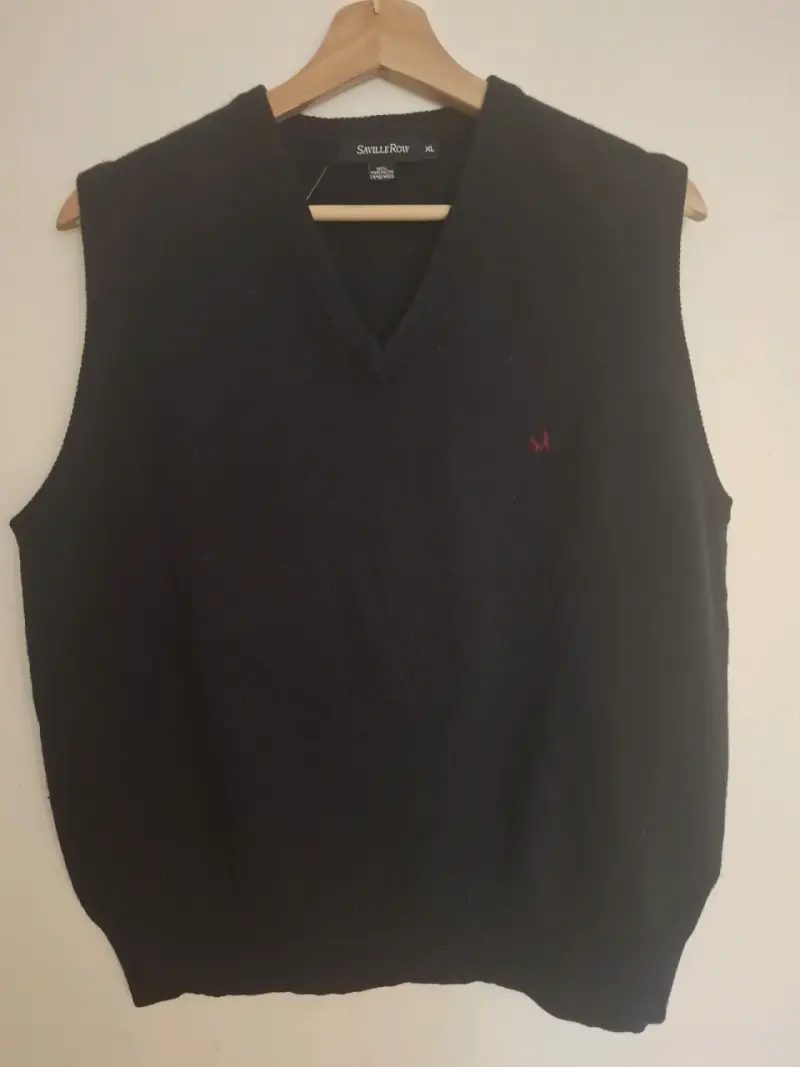 Chaleco sin mangas Saville Row azul talla XL - 2