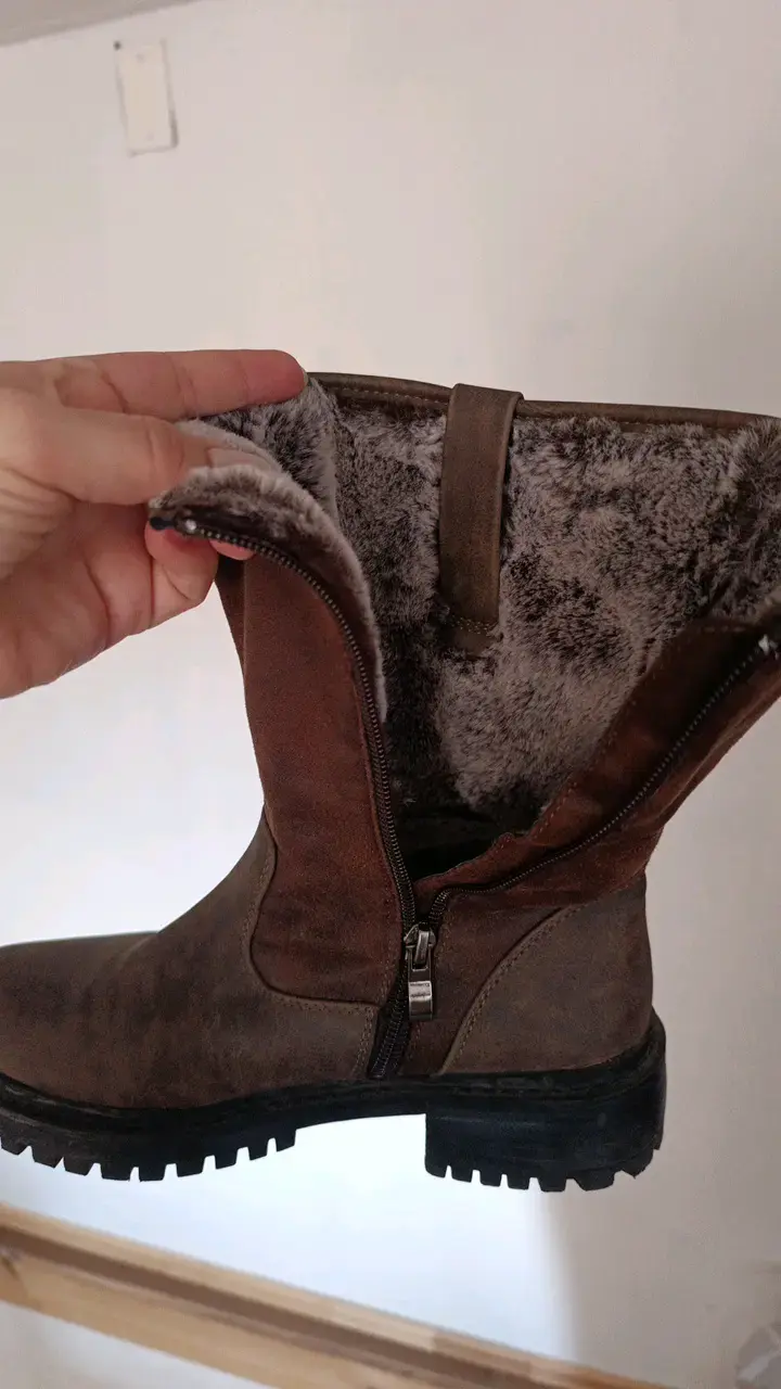 Botas de cuero marrón con forro interior - 3