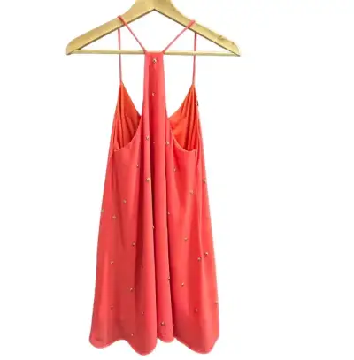 Vestido coral con detalles dorados Karina Latorre - miniatura 2
