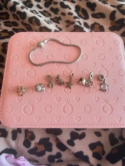 Pulsera Pandora con dijes de plata - miniatura 1
