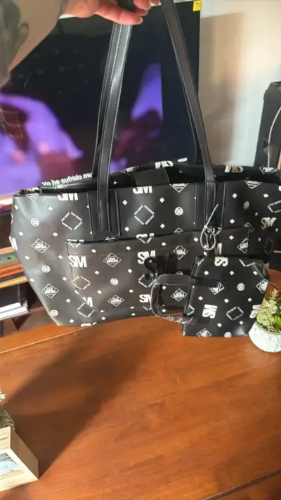 Bolso tote negro con monedero Steve Madden - miniatura 2