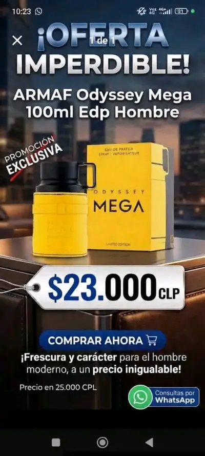 Perfume Armaf Odyssey Mega 100ml Hombre - miniatura 1