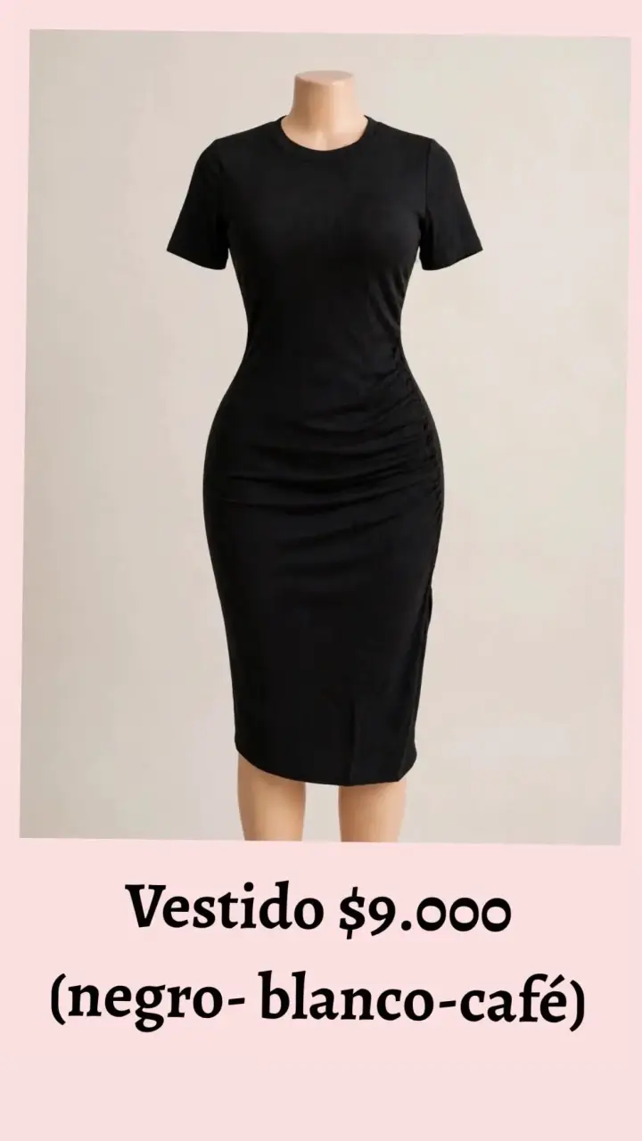 Vestido ajustado negro elegante - 2