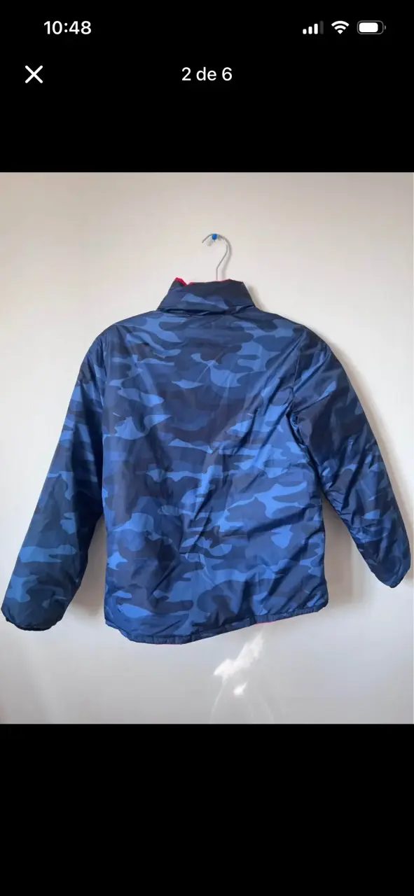 Chaqueta niño GAP reversible camuflaje azul y rojo - 2