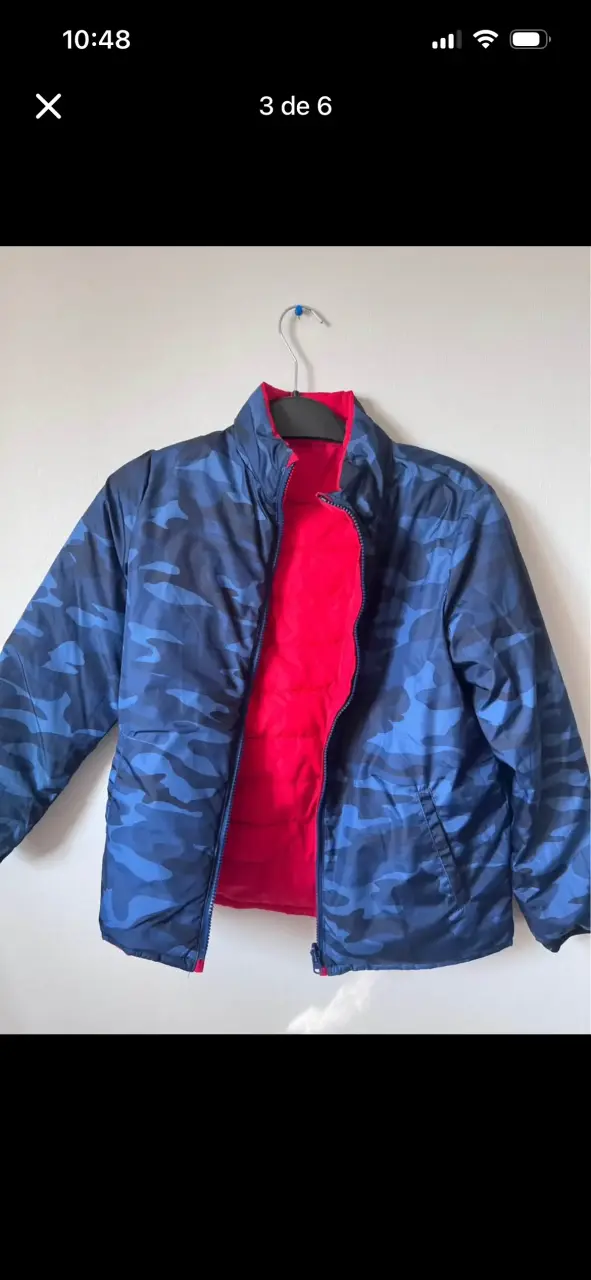 Chaqueta niño GAP reversible camuflaje azul y rojo - 3