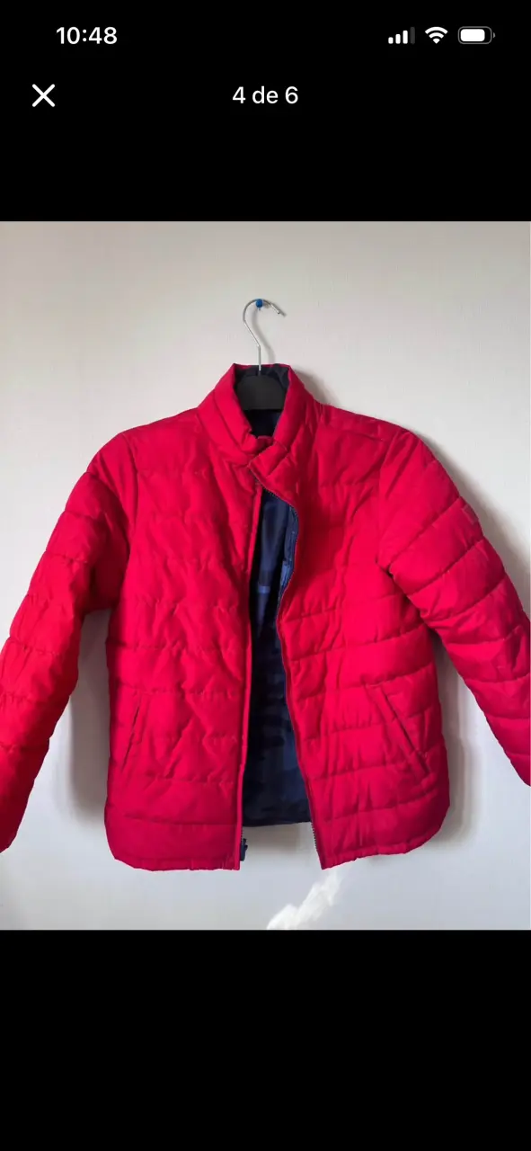 Chaqueta niño GAP reversible camuflaje azul y rojo - 4