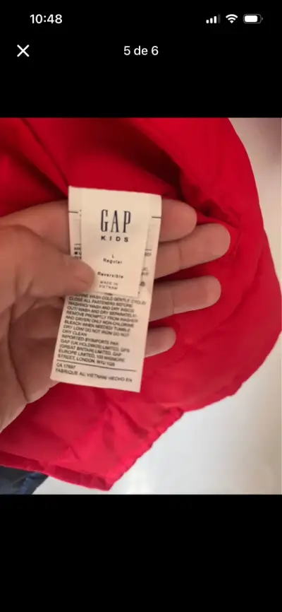 Chaqueta niño GAP reversible camuflaje azul y rojo - miniatura 5