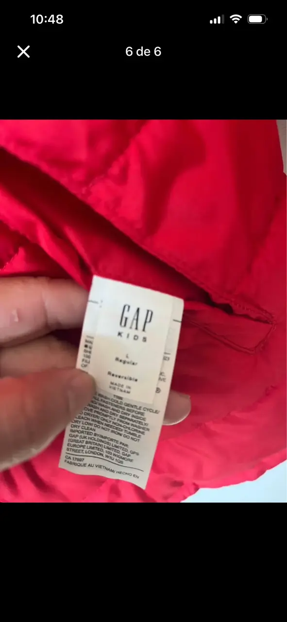 Chaqueta niño GAP reversible camuflaje azul y rojo - 6