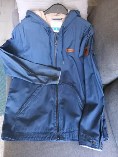Chaqueta azul Columbia con capucha - miniatura 1