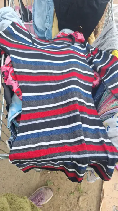 Vestido de rayas multicolor para mujer - miniatura 1