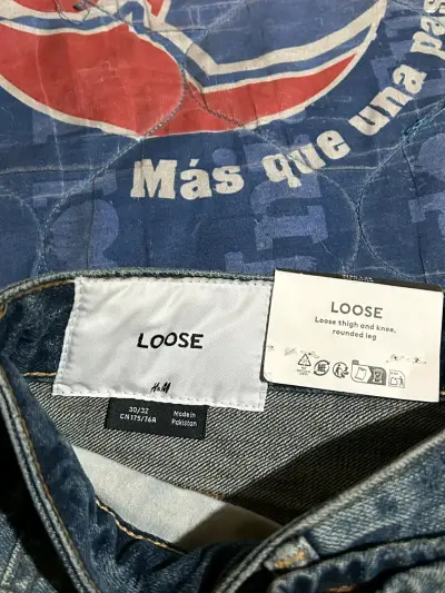 Jeans H&M Loose Fit, Azul - miniatura 3