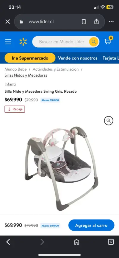 Silla Mecedora swing Infanti para Bebé nueva - miniatura 6