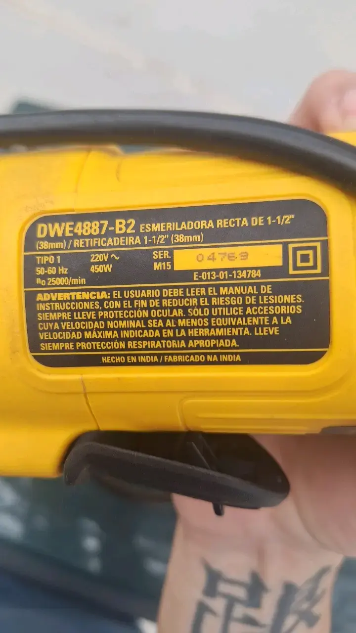 Esmeriladora Recta DeWalt DWE4887-B2 450W - 3