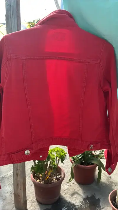 Chaqueta de mezclilla roja Basement XS - miniatura 2