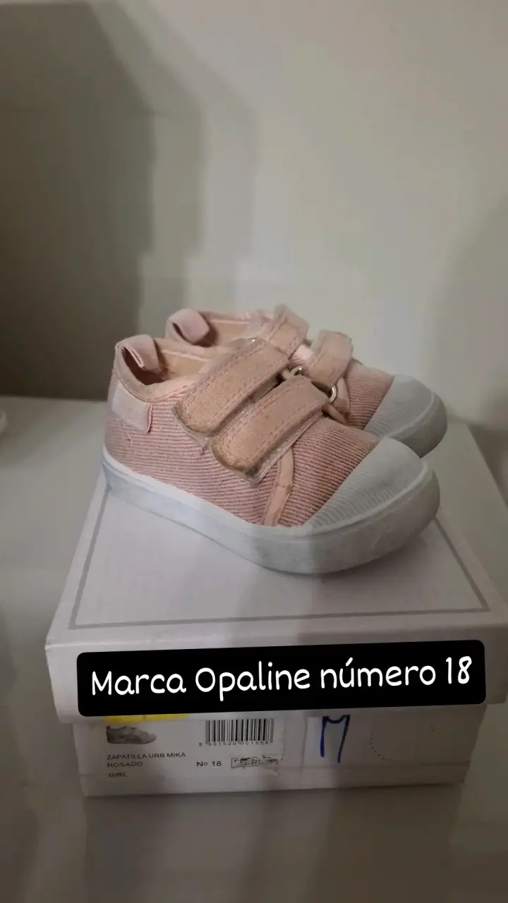 Zapatillas rosadas para niña Opaline talla 18