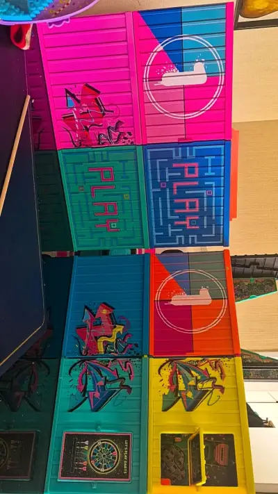 Armario modular de colores vibrantes con diseño gráfico - miniatura 1