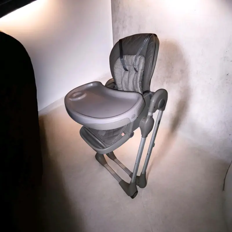 Silla de comer para bebé ajustable gris - 1