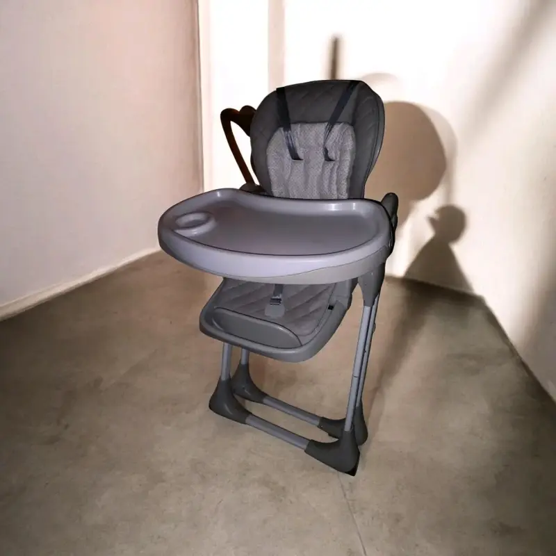 Silla de comer para bebé ajustable gris - 2