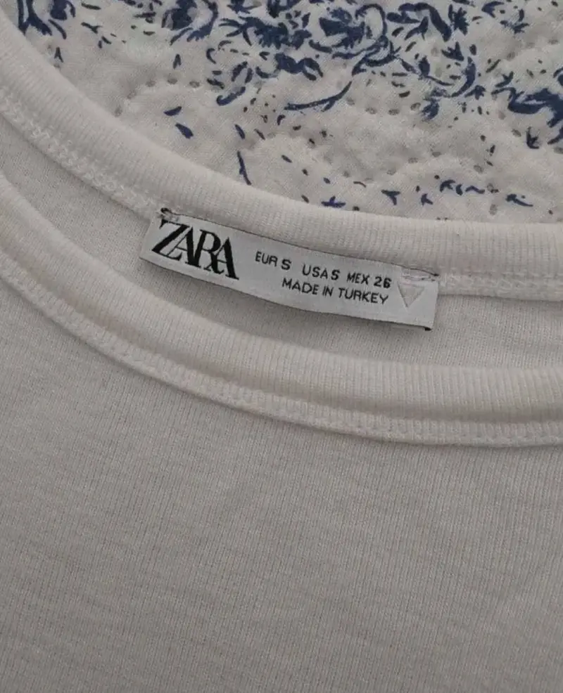 Polera blanca básica Zara - 2