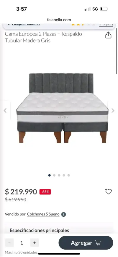 Cama de 2 plazas nuevas✨️ - miniatura 2