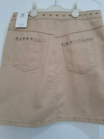 Falda beige con tachas Basement - miniatura 2