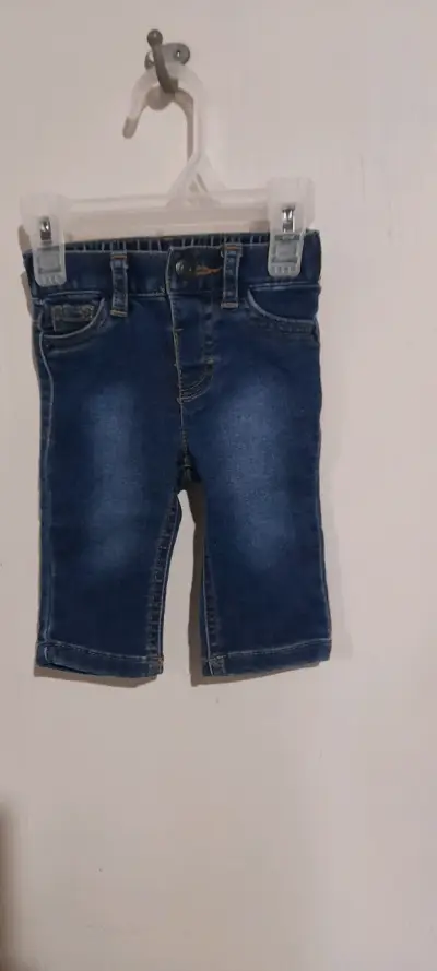 Conjunto de bebé azul a rayas con pantalones - miniatura 2