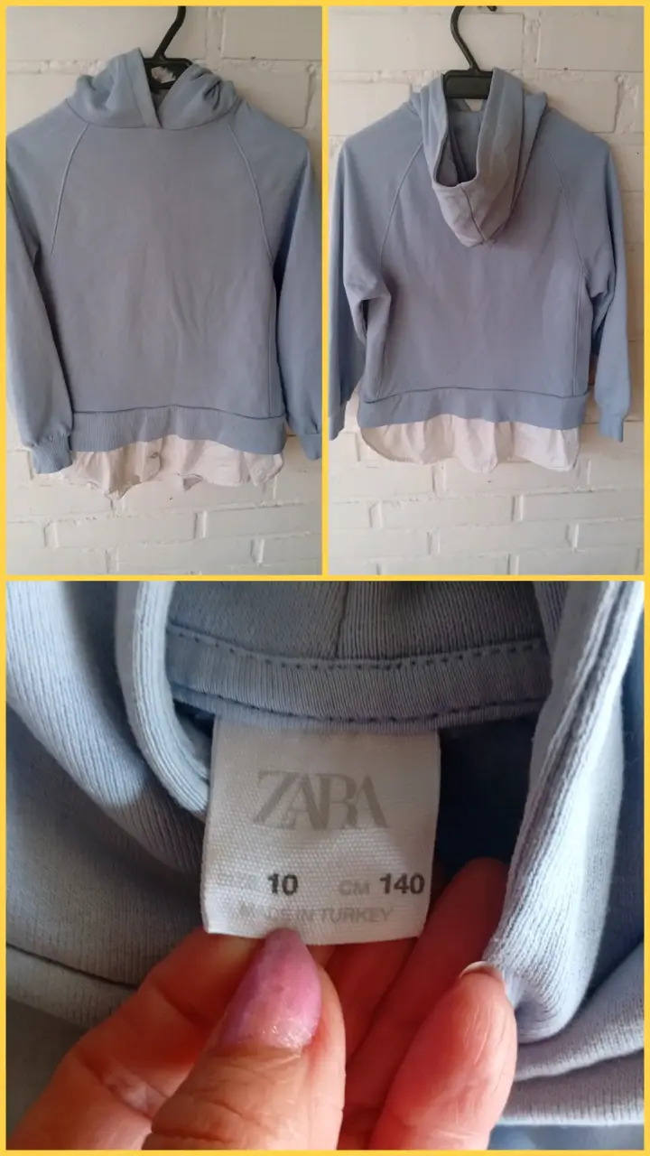 Polerón azul con capucha Zara para niña