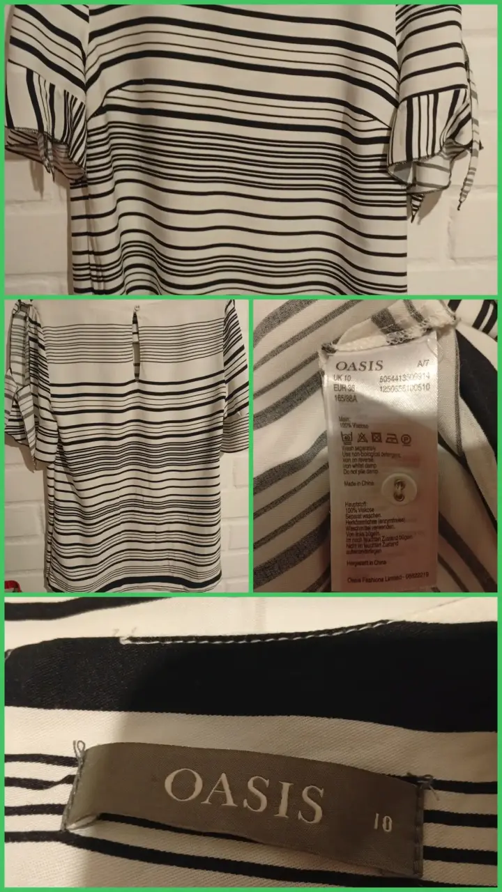 Blusa a rayas blancas y negras Oasis