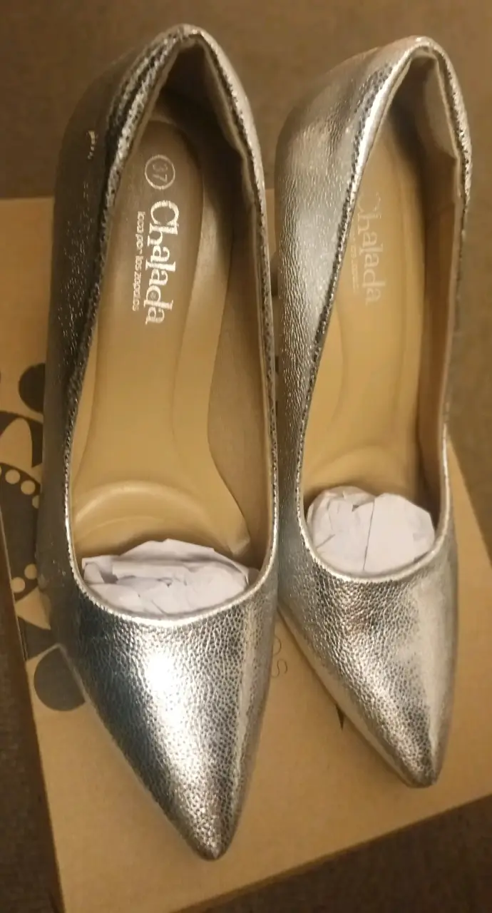 Zapatos de Tacón Plateados Chaladá Talla 37 - 1