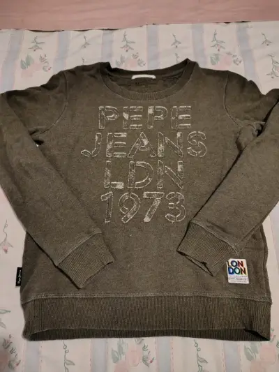 Polerón Pepe Jeans verde oliva con diseño bordado - miniatura 1