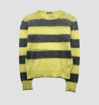 Suéter a rayas amarillo y gris para mujer - miniatura 1