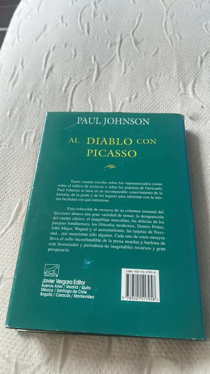 Libro 'Al Diablo con Picasso' de Paul Johnson - 2