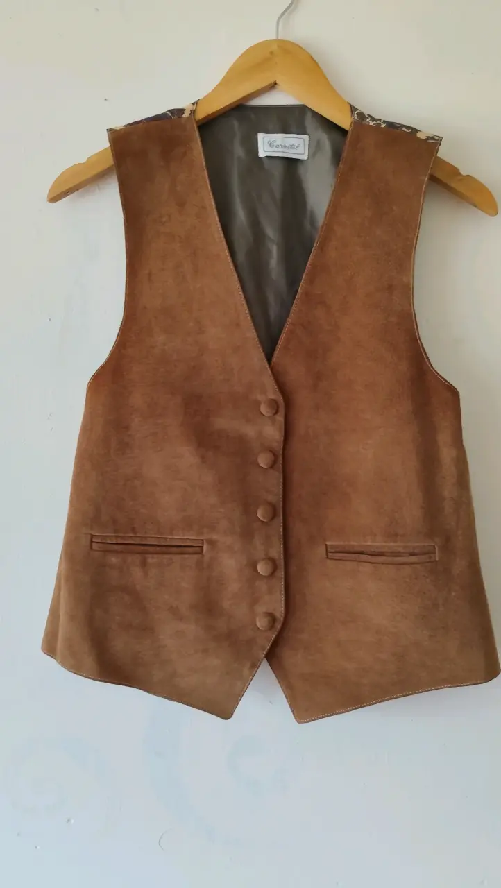 Chaleco de gamuza marrón para hombre Corralet - 1