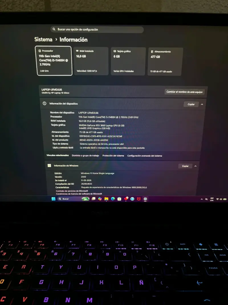 HP OMEN 16 (RTX 3060 6GB (115W TGP Full)/ 16 GB - 4