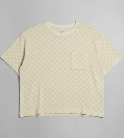 Polera beige a cuadros GAP para mujer - miniatura 1