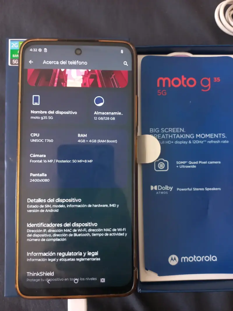 Smartphone Motorola Moto G35 5G con caja - 5