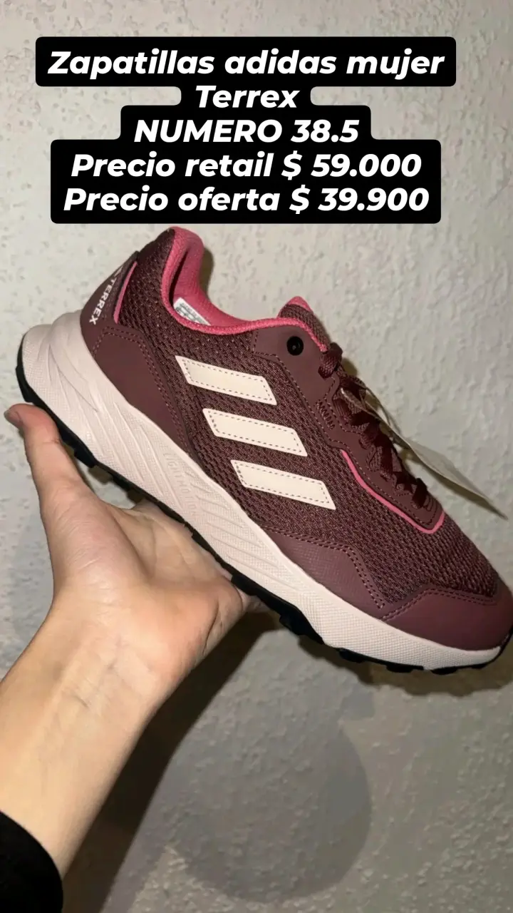 Zapatillas Adidas Mujer Terrex Burdeos Talla 38.5 - 1