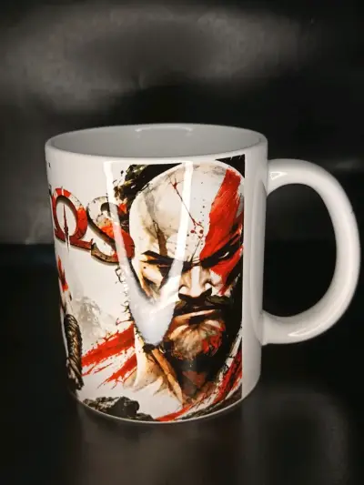 Taza de cerámica God of War Kratos con porta taza - miniatura 2