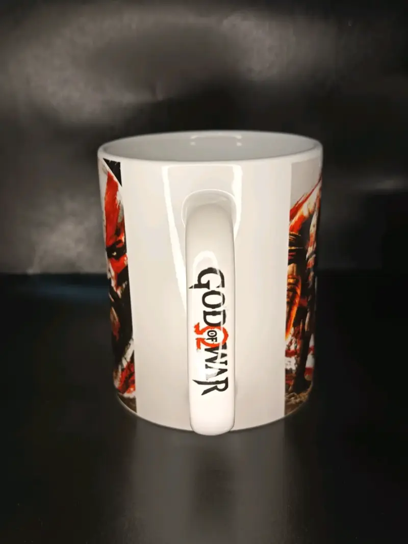 Taza de cerámica God of War Kratos con porta taza - 3