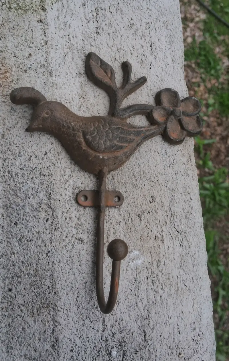 Gancho de pared decorativo de hierro con diseño de pájaro - 2