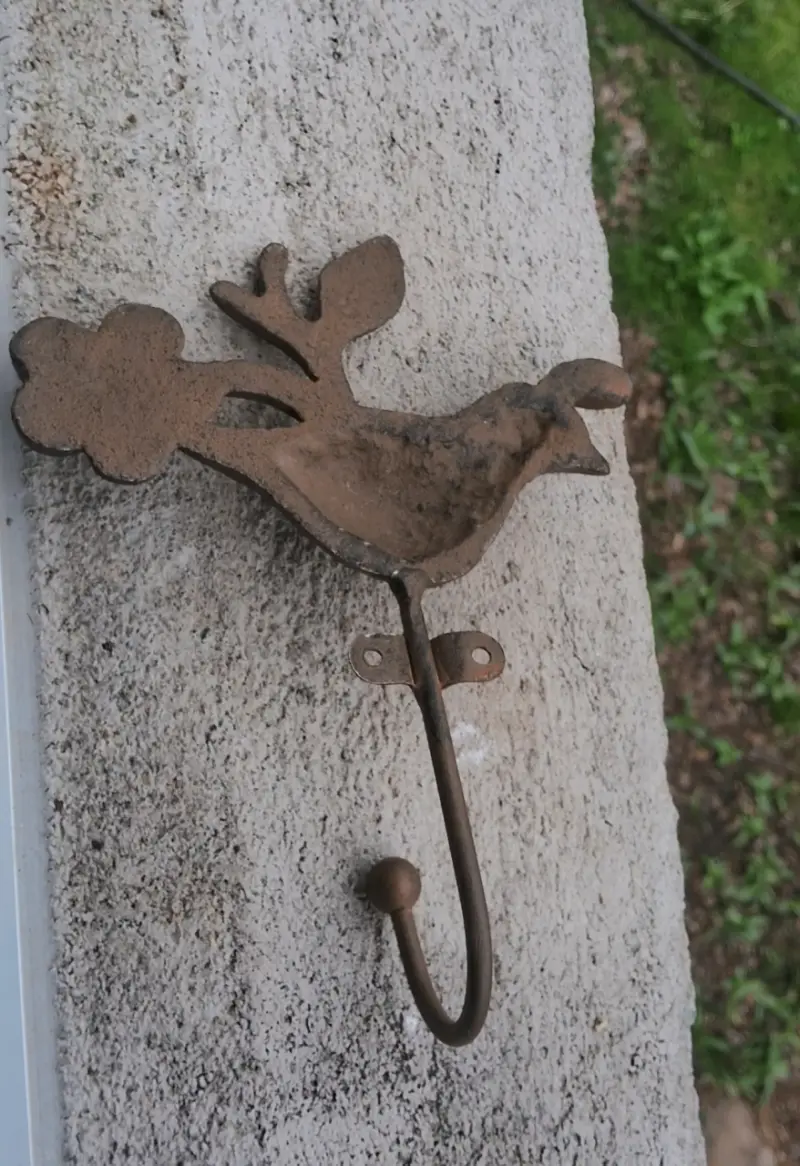 Gancho de pared decorativo de hierro con diseño de pájaro - 3