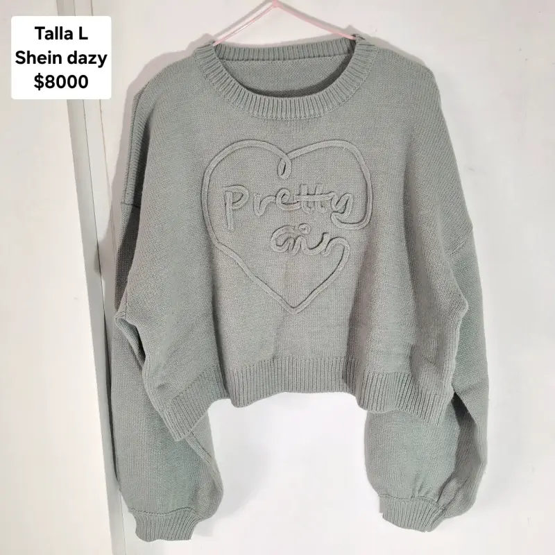 Suéter gris Shein Dazy con diseño 'Pretty Girl'