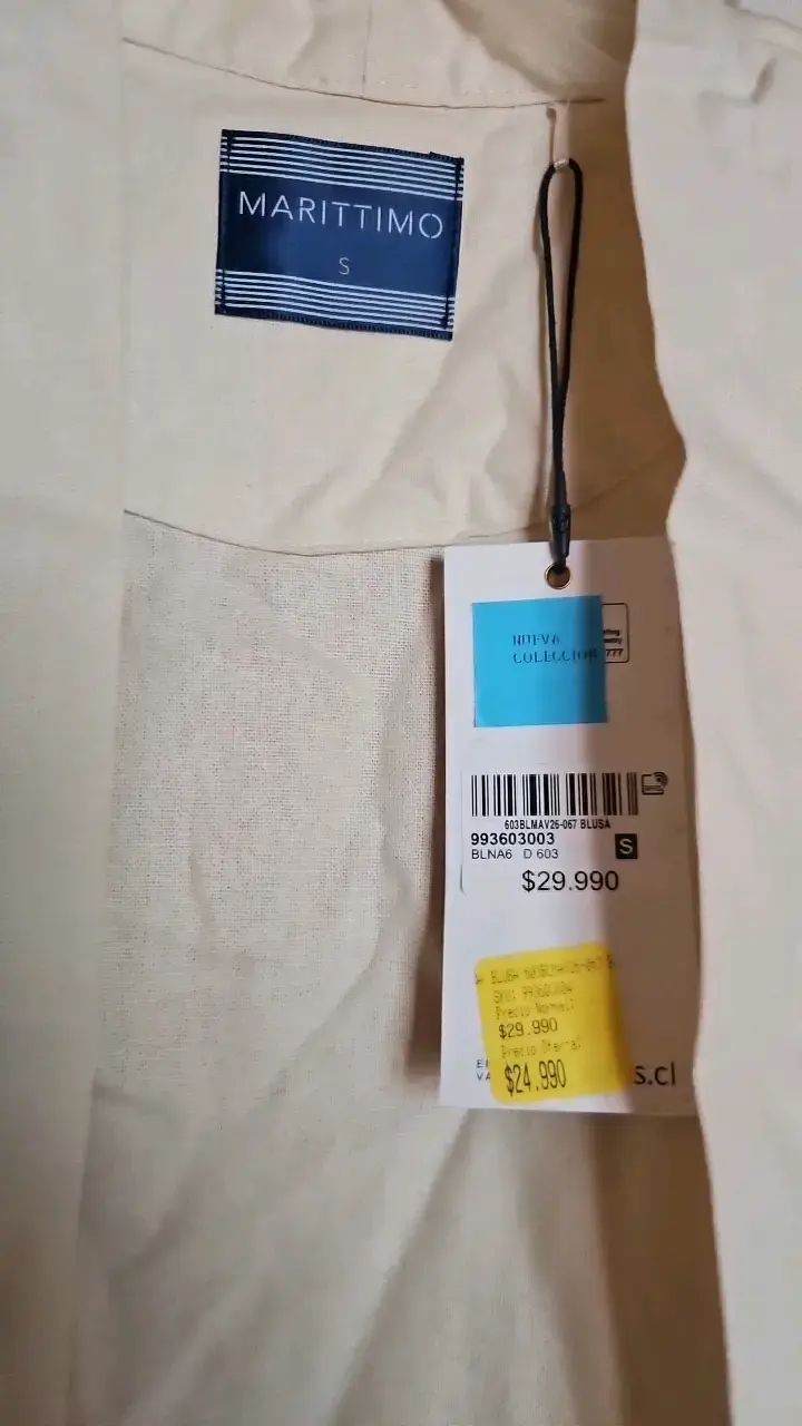 Tapado/Blusa Beige Marítimo Talla S - 3