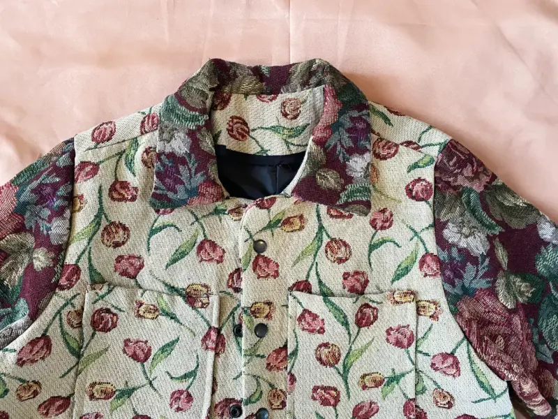 Chaqueta floral vintage con bolsillos - 2