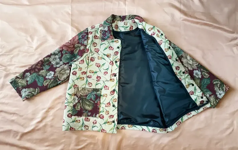 Chaqueta floral vintage con bolsillos - 3
