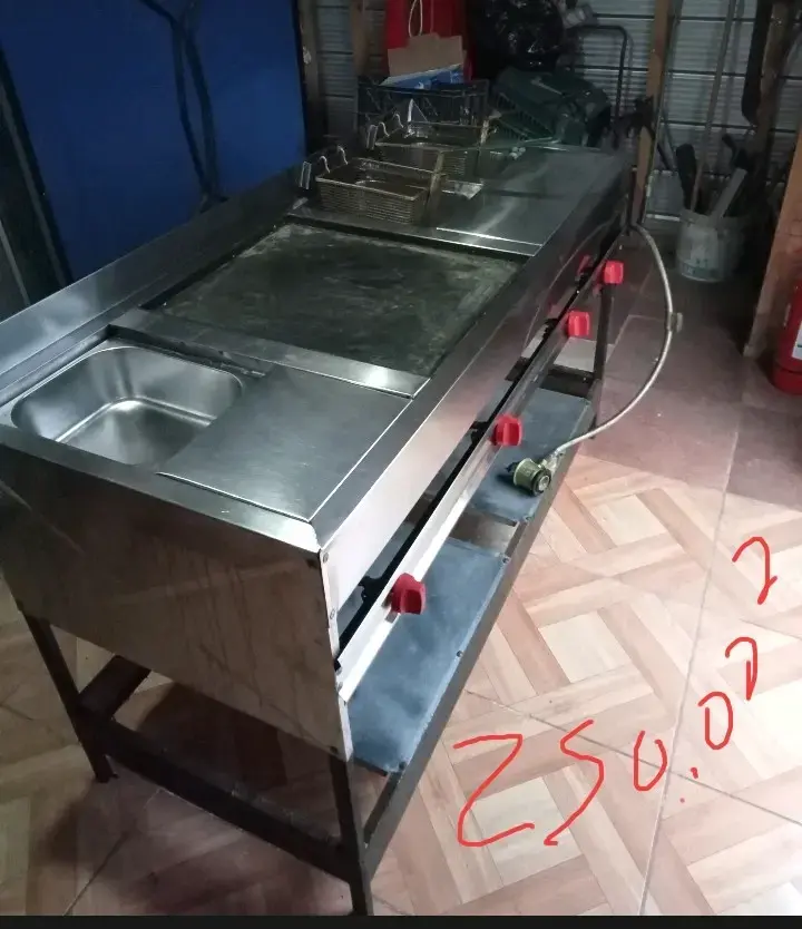 Plancha de cocina industrial de acero inoxidable