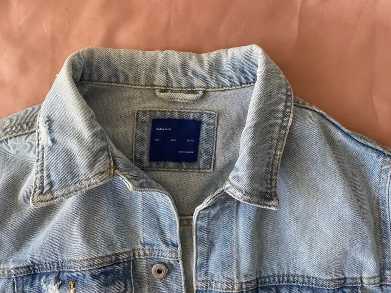 Chaqueta de mezclilla azul claro para hombre - 3