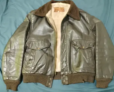 Chaqueta de cuero real vintage - miniatura 1