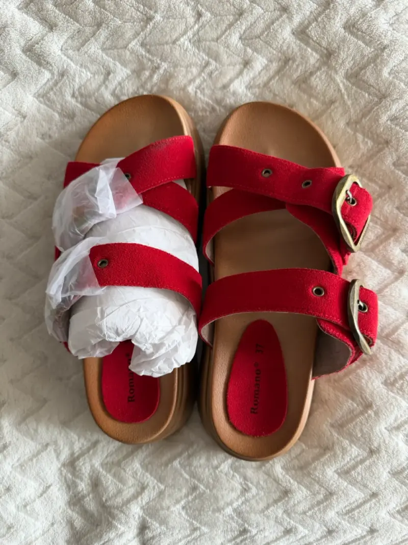 Sandalias rojas de cuero Romano talla 37 - 1